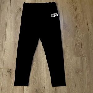 VICTORIA’S SECRET Black leggings sz Large Pink Logo